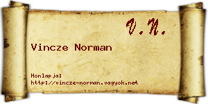 Vincze Norman névjegykártya