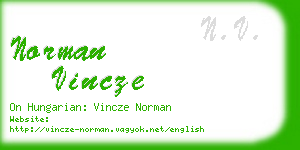 norman vincze business card